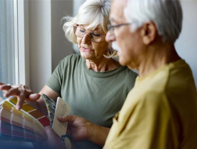 man and woman reading together